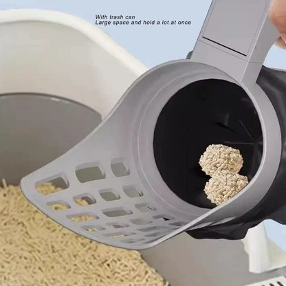 Cat Litter Scoop with Integrated Trash Can – Efficient Sifting & Large Capacity