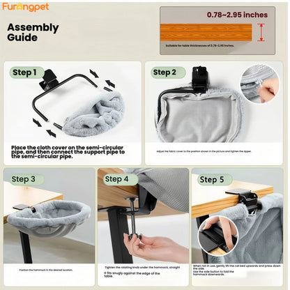 Furongpet™ Cozy Desk-Side Cat Nest