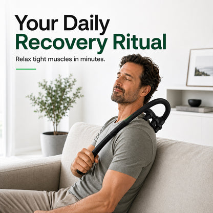 Long-Handle Deep Tissue Massage Gun for Neck, Shoulders & Back