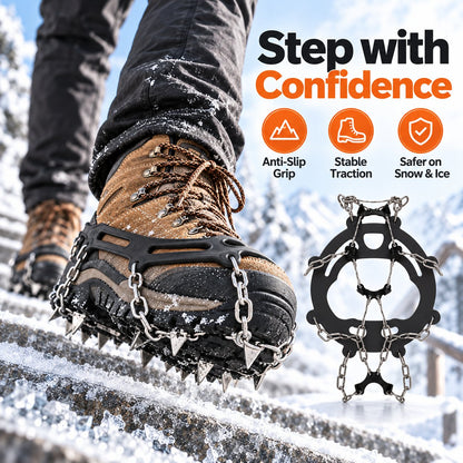 🧗‍♂️8/10-Tooth Welded Chain Crampons | Non-Slip Snow Ice Grips for Outdoor Hiking❄️
