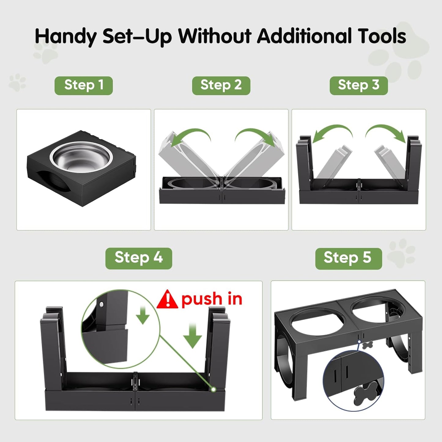 Furongpet™ Adjustable Elevated Dog Bowls with 5 Heights