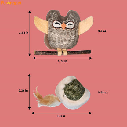 Owl Cat Toy for Self-Amusement and Stress Relief with Catnip