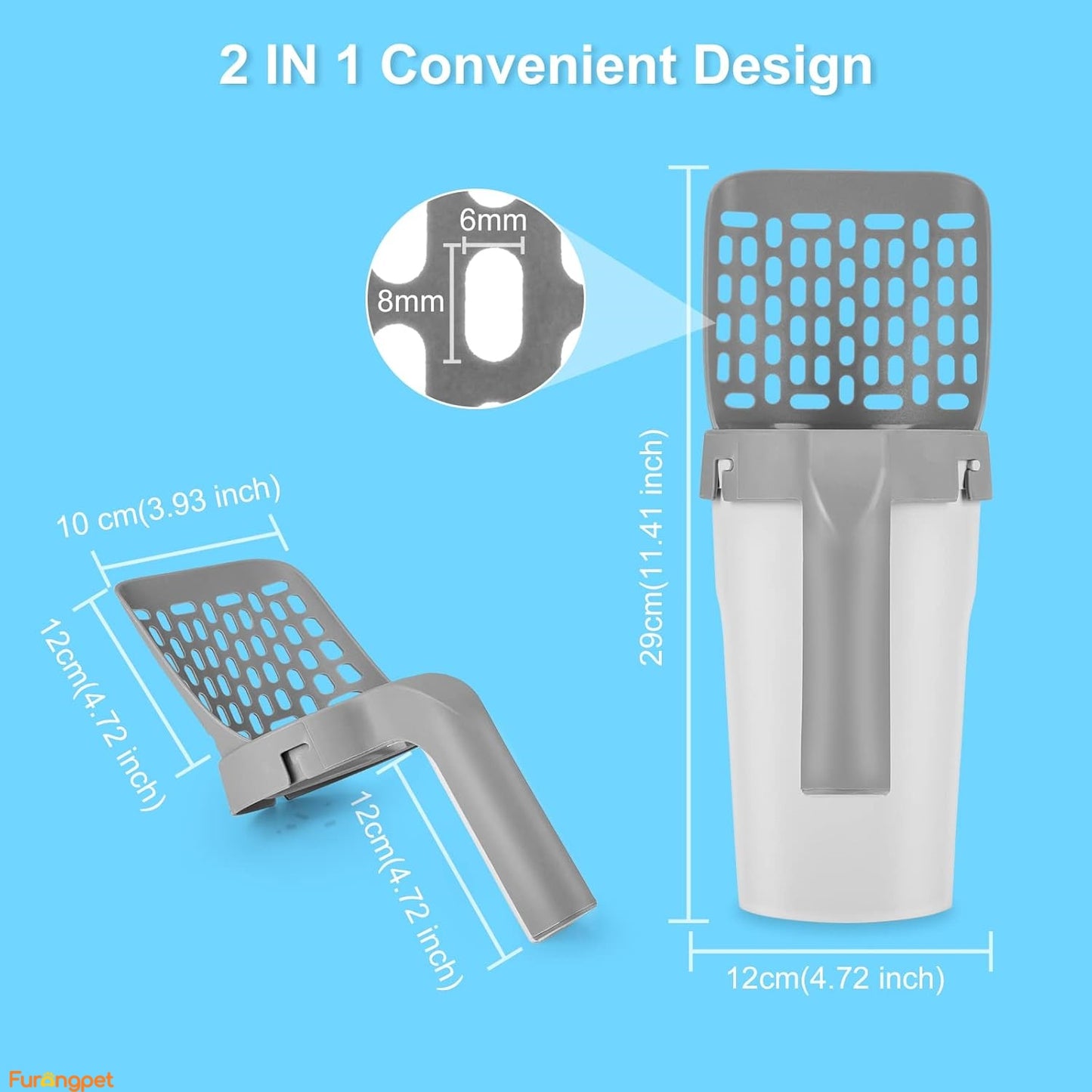 Self-Cleaning Cat Litter Scoop with Integrated Waste Bin