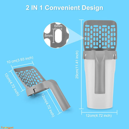 Self-Cleaning Cat Litter Scoop with Integrated Waste Bin