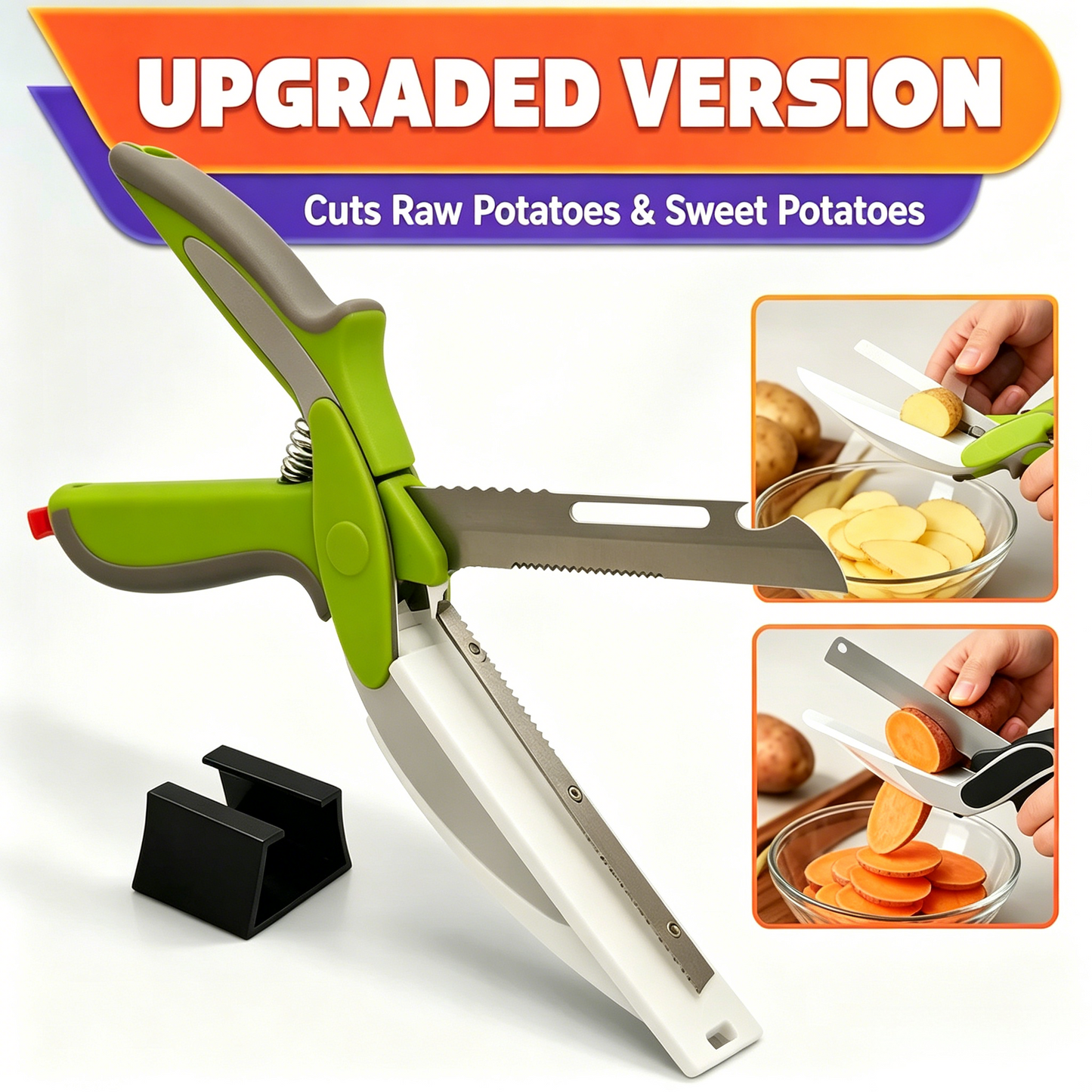 2-in-1 Cutting Board Kitchen Shears with Safety Lock