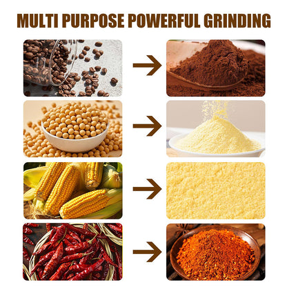 🌾 304 Stainless Steel Electric Grain Mill Grinder – High-Speed Flour, Coffee & Spice Powder Maker