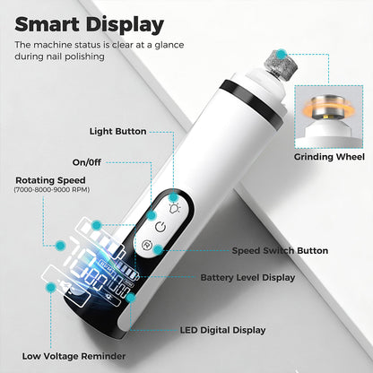 Upgraded Silent Dog Nail Grinder with 3 Speeds & LED Light