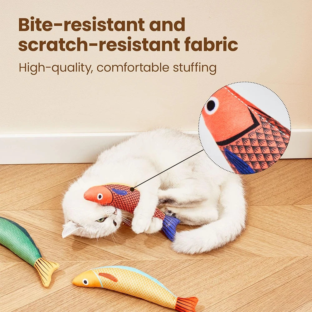 3 Pack Catnip Crinkle Saury Fish Cat Toys