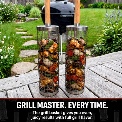 Stainless Steel Rolling Grill Basket