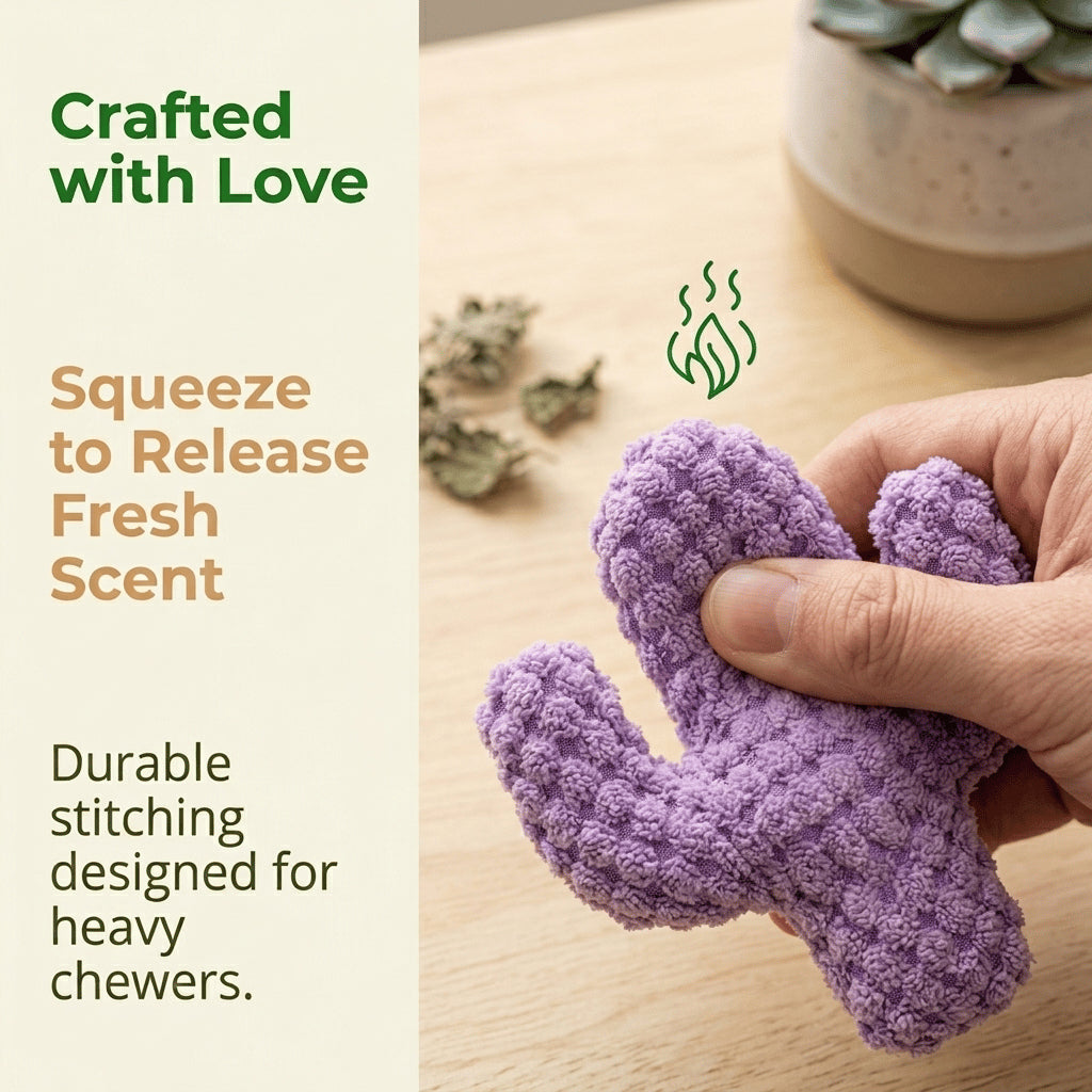 5PC Handmade Soft Cactus Kitten Chew Toys with Natural Catnip