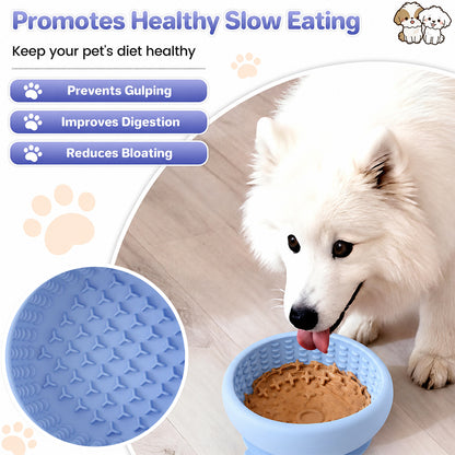 Slow Feeder Bowl for Dogs – Food-Grade Silicone Lick Mat with Suction Cups