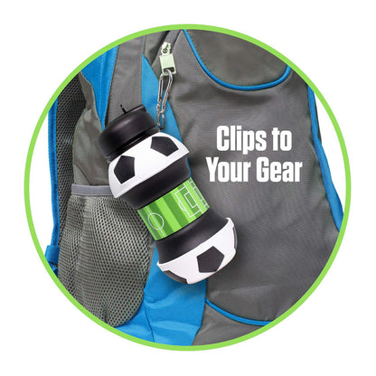 Collapsible Soccer Water Bottle for Kids