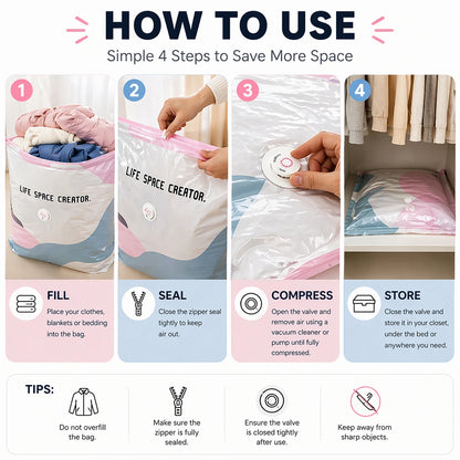 No-Pump Vacuum Storage Bags