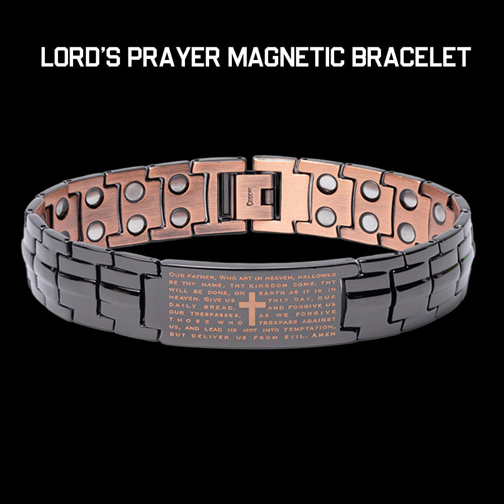 Lord's Prayer Engraved Magnetic Bracelet