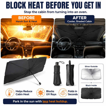Foldable Car Windshield Sun Shade Umbrella