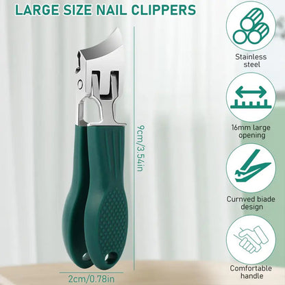 Wide Jaw Nail Clippers for Thick & Ingrown Nails