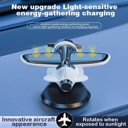 Solar-Powered Plane Car Ornament