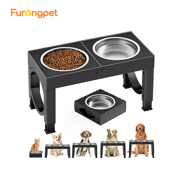 Furongpet™ Adjustable Elevated Dog Bowls with 5 Heights