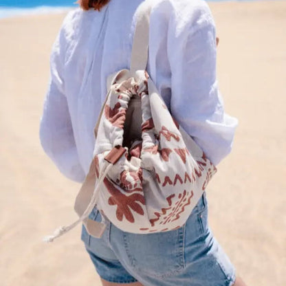 2-in-1 Sand Repellent Towel Backpack, 100% Pure Organic Cotton