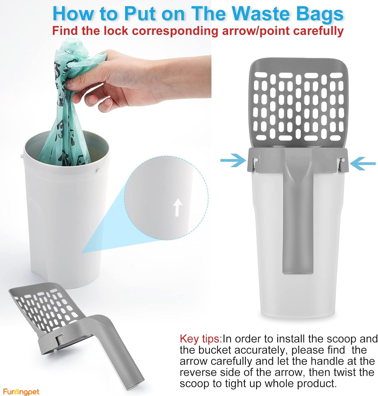 Self-Cleaning Cat Litter Scoop with Integrated Waste Bin