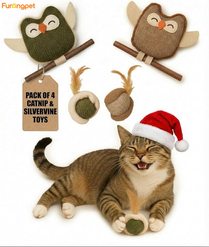 Owl Cat Toy for Self-Amusement and Stress Relief with Catnip