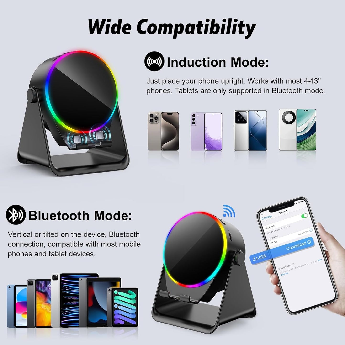 5-in-1 Wireless Bluetooth Speaker with RGB Light