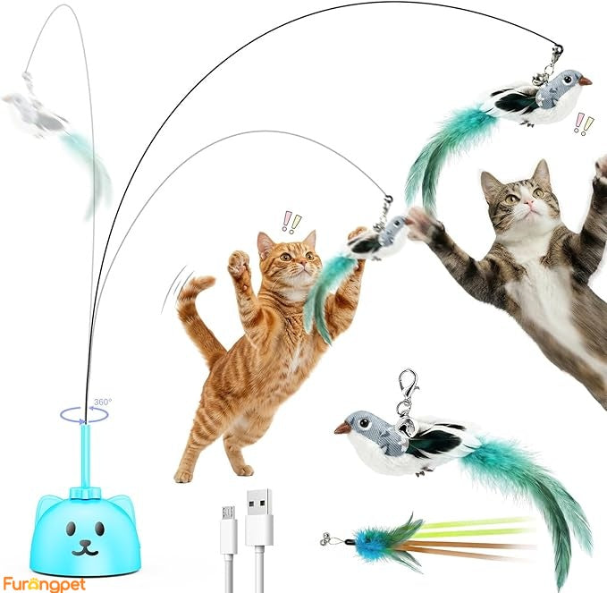 Interactive Flying Bird Cat Toy – USB Rechargeable, Motion Activated Self-Play Teaser for Indoor Cats