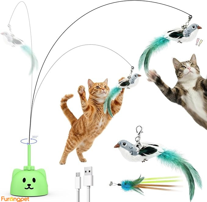 Interactive Flying Bird Cat Toy – USB Rechargeable, Motion Activated Self-Play Teaser for Indoor Cats