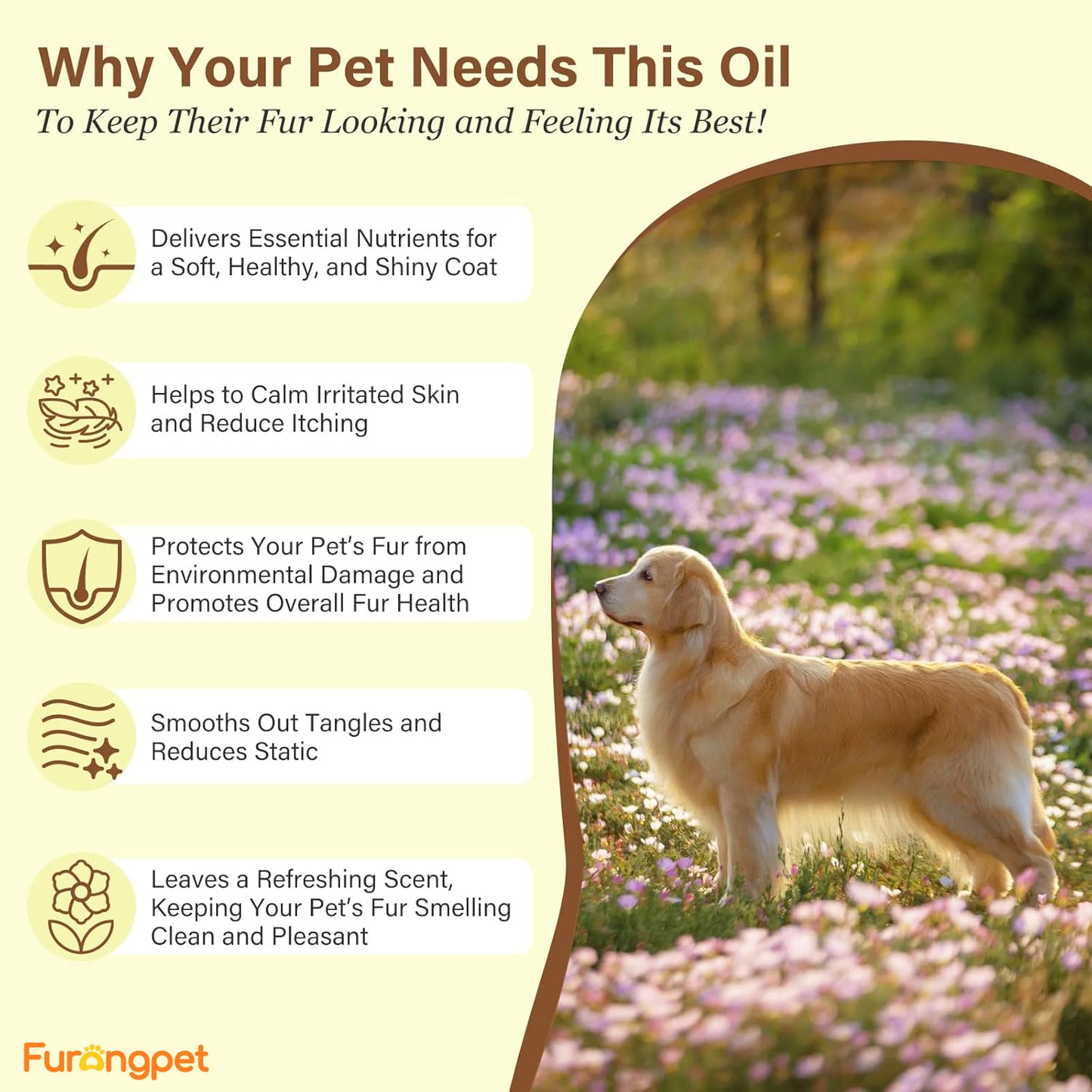 Furongpet™ Pet Leave-In Fur Oil – Shine, Smooth & Reduce Shedding