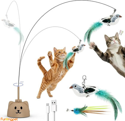 Interactive Flying Bird Cat Toy – USB Rechargeable, Motion Activated Self-Play Teaser for Indoor Cats