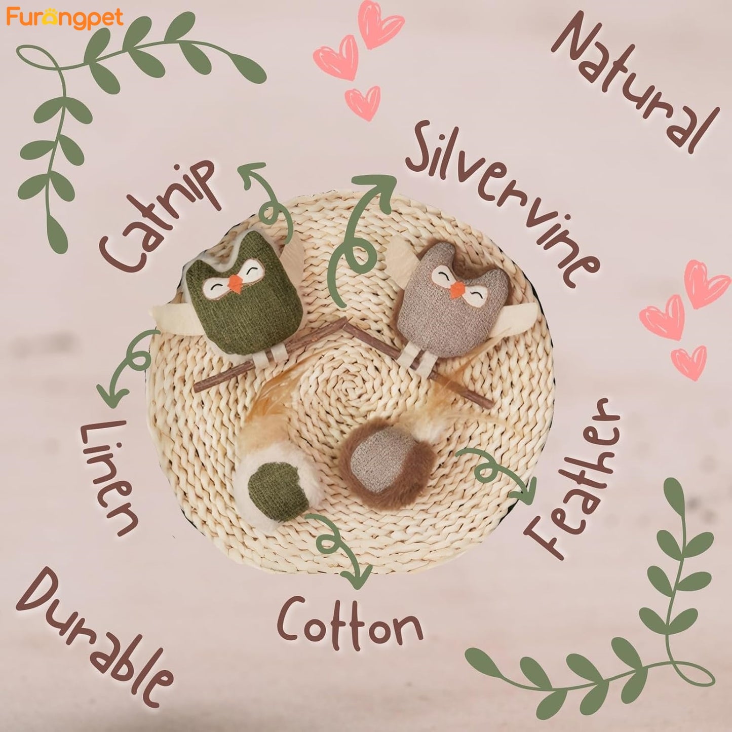 Owl Cat Toy for Self-Amusement and Stress Relief with Catnip