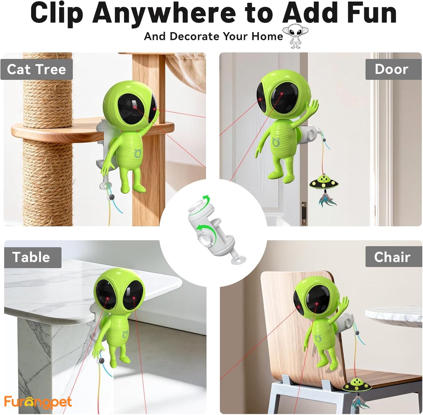 🐱Laser Cat Toys for Indoor Cats🐈2 in 1 Interactive Automatic Dual Laser & Catnip UFO Dangler