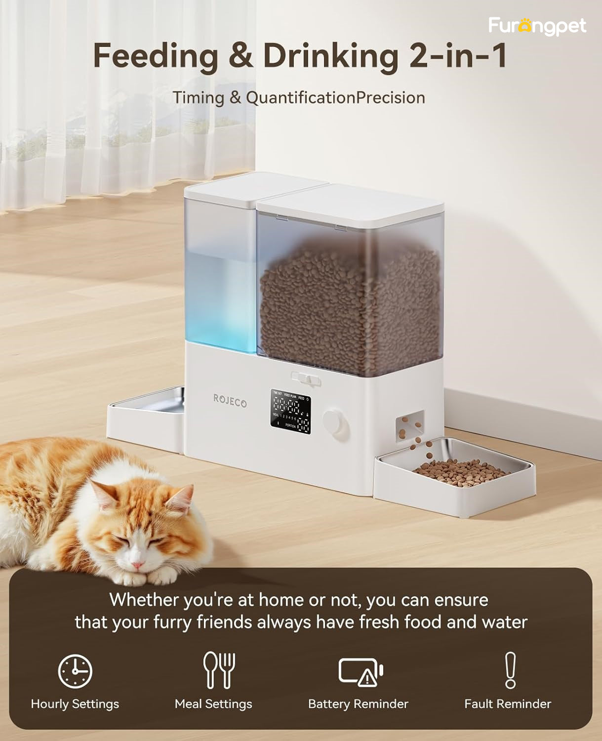 Pet Automatic Cat Feeder and Gravity Water Dispenser
