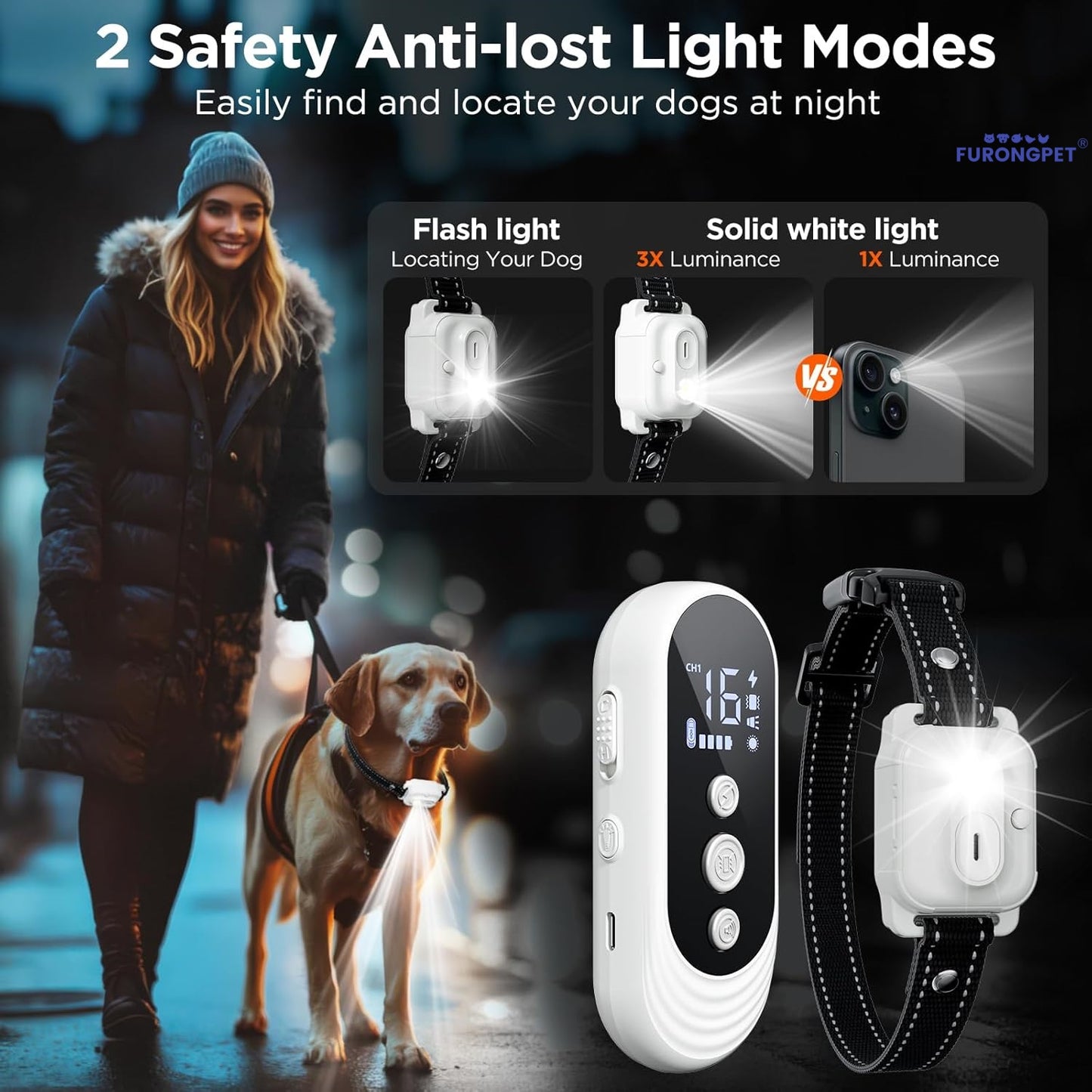 Dog Shock Collar, 3300Ft Dog Training Collar With Remote
