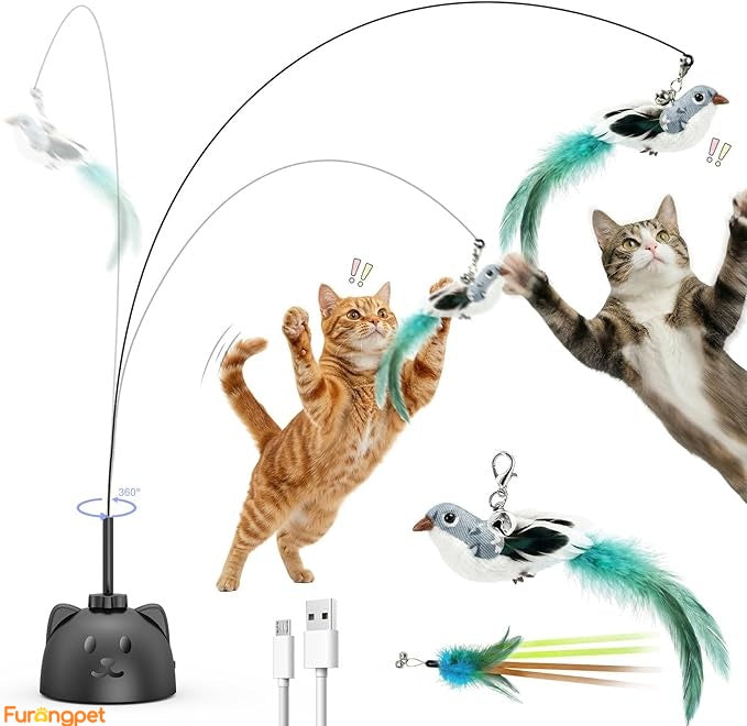 Interactive Flying Bird Cat Toy – USB Rechargeable, Motion Activated Self-Play Teaser for Indoor Cats