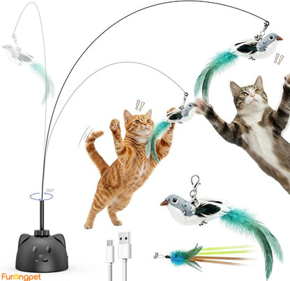 Interactive Flying Bird Cat Toy – USB Rechargeable, Motion Activated Self-Play Teaser for Indoor Cats