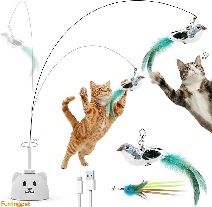 Interactive Flying Bird Cat Toy – USB Rechargeable, Motion Activated Self-Play Teaser for Indoor Cats