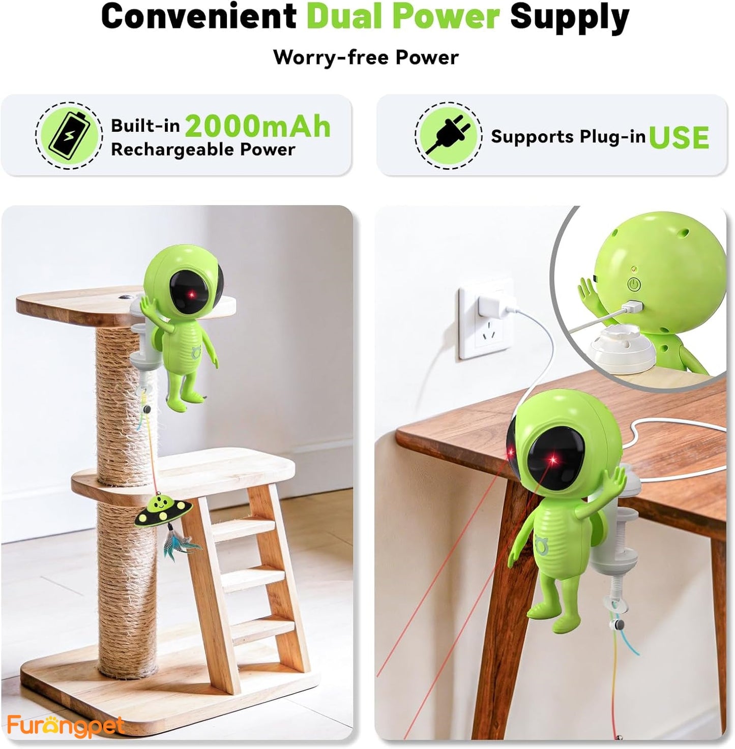 🐱Laser Cat Toys for Indoor Cats🐈2 in 1 Interactive Automatic Dual Laser & Catnip UFO Dangler