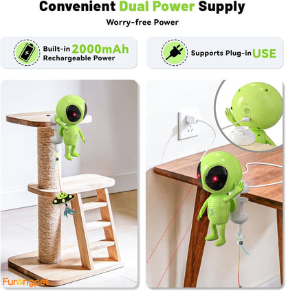 🐱Laser Cat Toys for Indoor Cats🐈2 in 1 Interactive Automatic Dual Laser & Catnip UFO Dangler