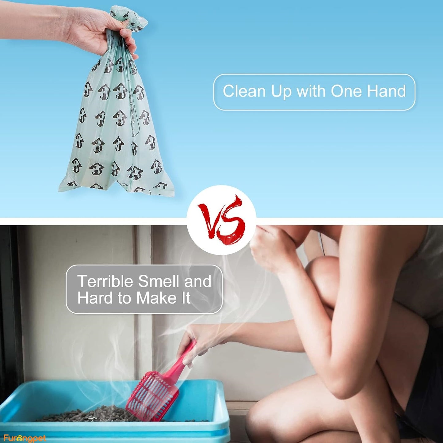 Self-Cleaning Cat Litter Scoop with Integrated Waste Bin