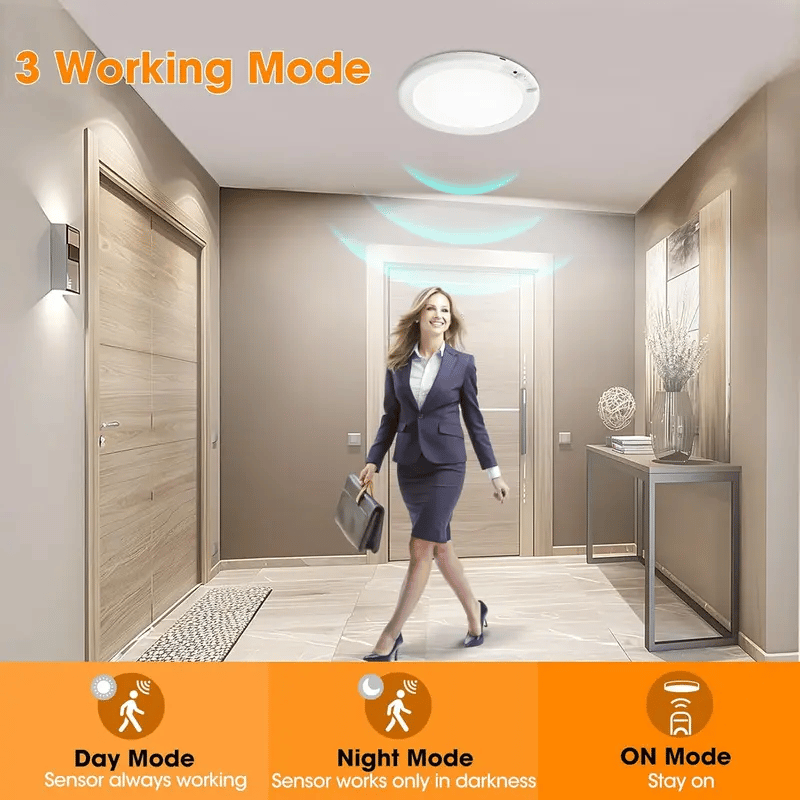 Dimmable rechargeable ceiling light with motion sensor – magnetic & wireless
