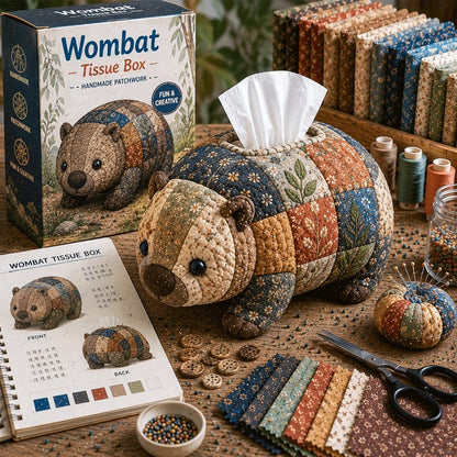🌿 Handmade Patchwork Bushland Cozy Tissue Box DIY Craft Collection