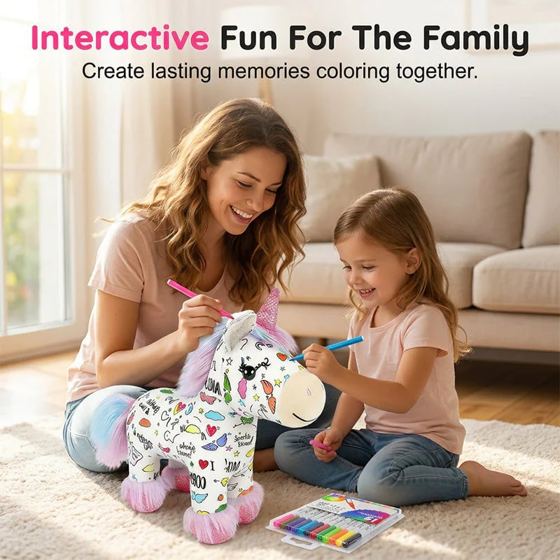 DIY Unicorn Plush Toy | Color-In Craft Kit