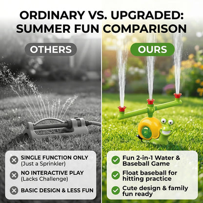 🐌 2-in-1 Snail Sprinkler Baseball Game