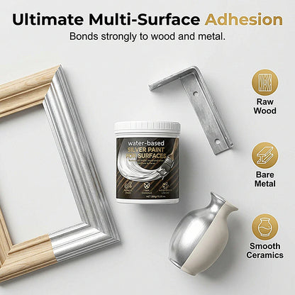Water-Based Silver Paint for Metal & Wood