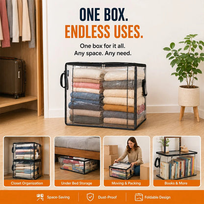 Heavy-Duty Clear Storage Bag for Clothes & Moving