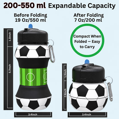 Collapsible Soccer Water Bottle for Kids