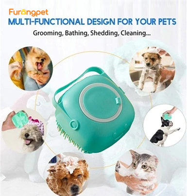 Bathroom Pet Bath Brush Massage Soft Silicone Comb Pet