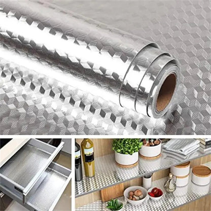 Peel & Stick Aluminum Foil Wallpaper – Kitchen Oil-Proof Backsplash