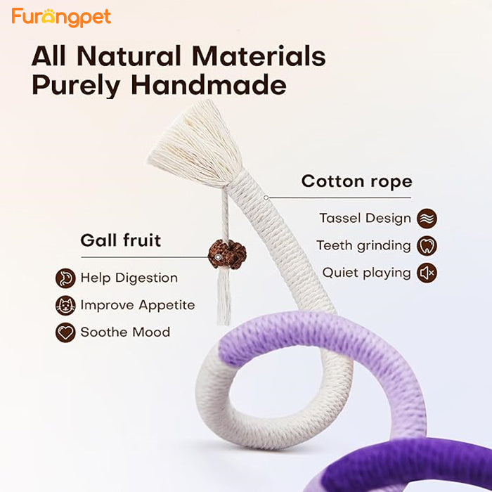 Catnip Chew Rope Toy – Natural, Safe Tooth Cleaner for Indoor Cats